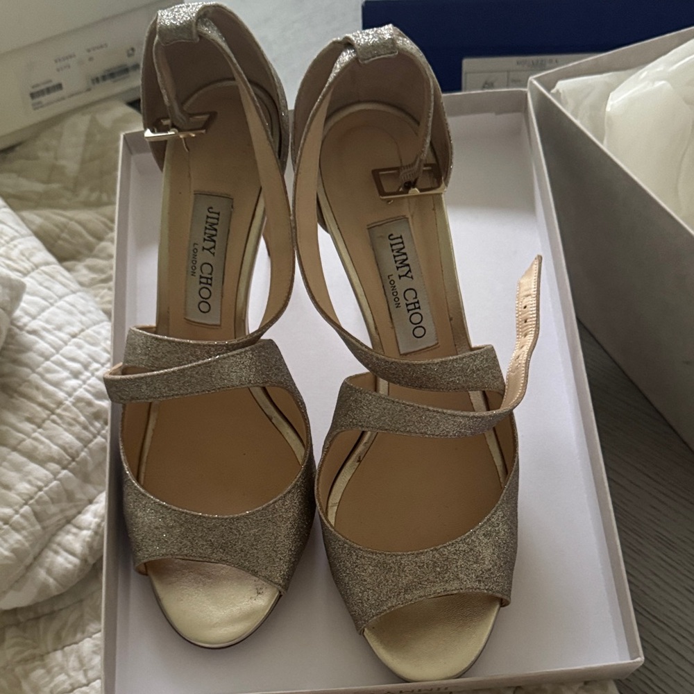 Jimmy Choo Glittering Gold Heels